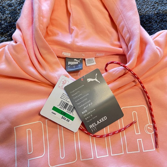 Puma Rebel Hoodie Apricot Blush Hoodie Sweatshirt NEW Large MSRP: $50 - Picture 4 of 6